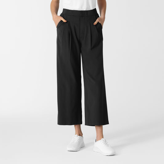 RENEW Edit 5354 Women's Cropped Wide Leg Scrub Trouser Black