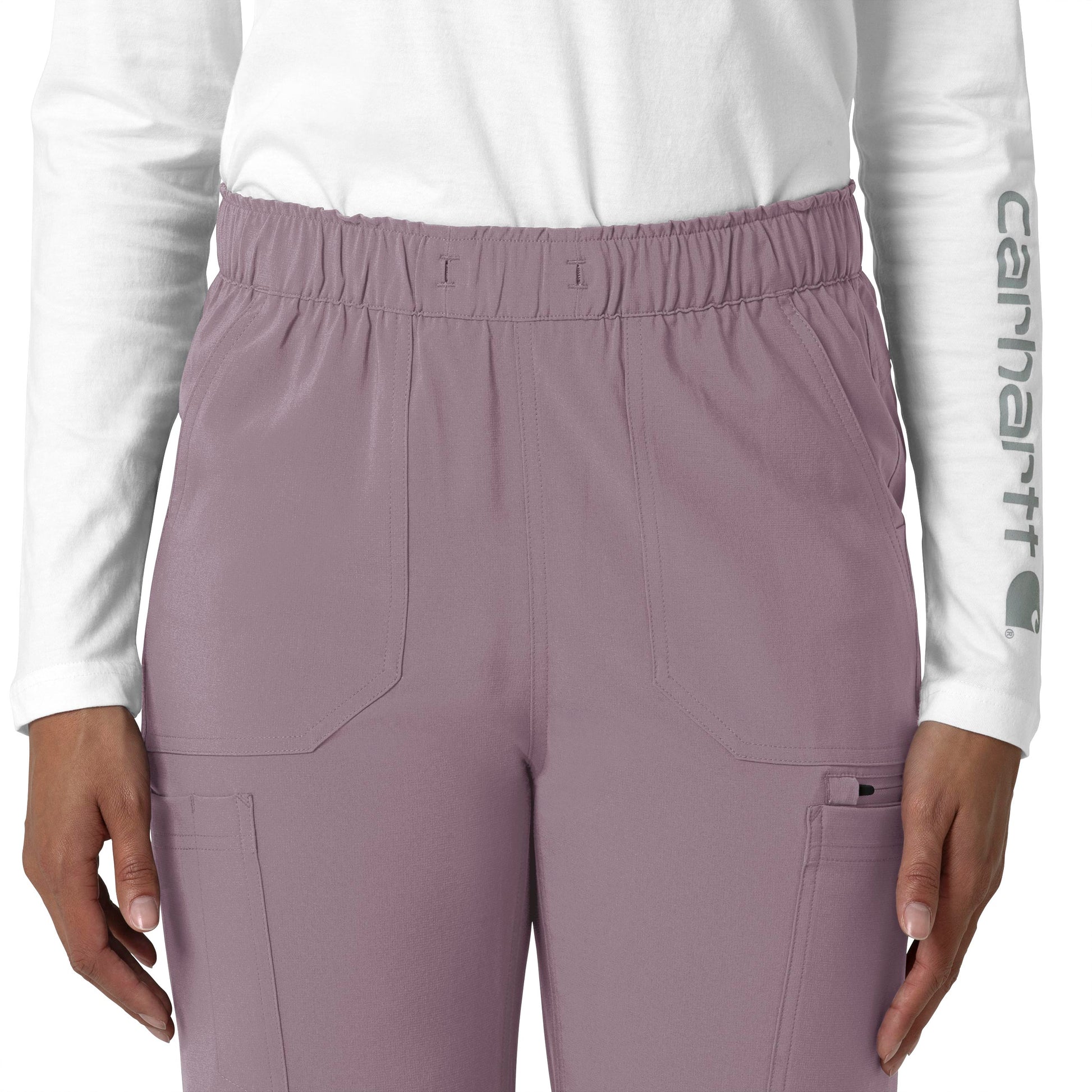 Force Cross-Flex C53210 Straight Leg Cargo Scrub Pants Lavender Mist Model Image Left Side | Carhartt