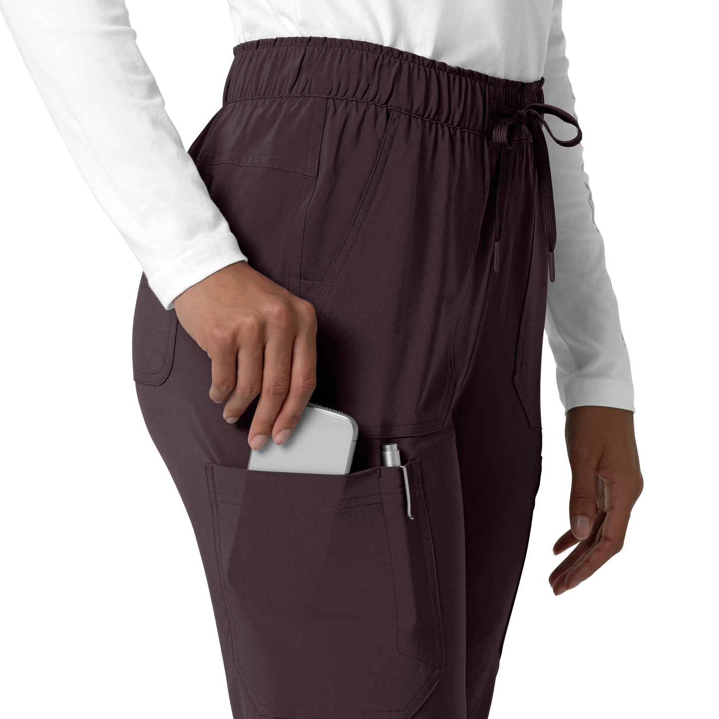 Force Cross-Flex C53210 Women's Straight Leg Cargo Scrub Pants Dark Sepia