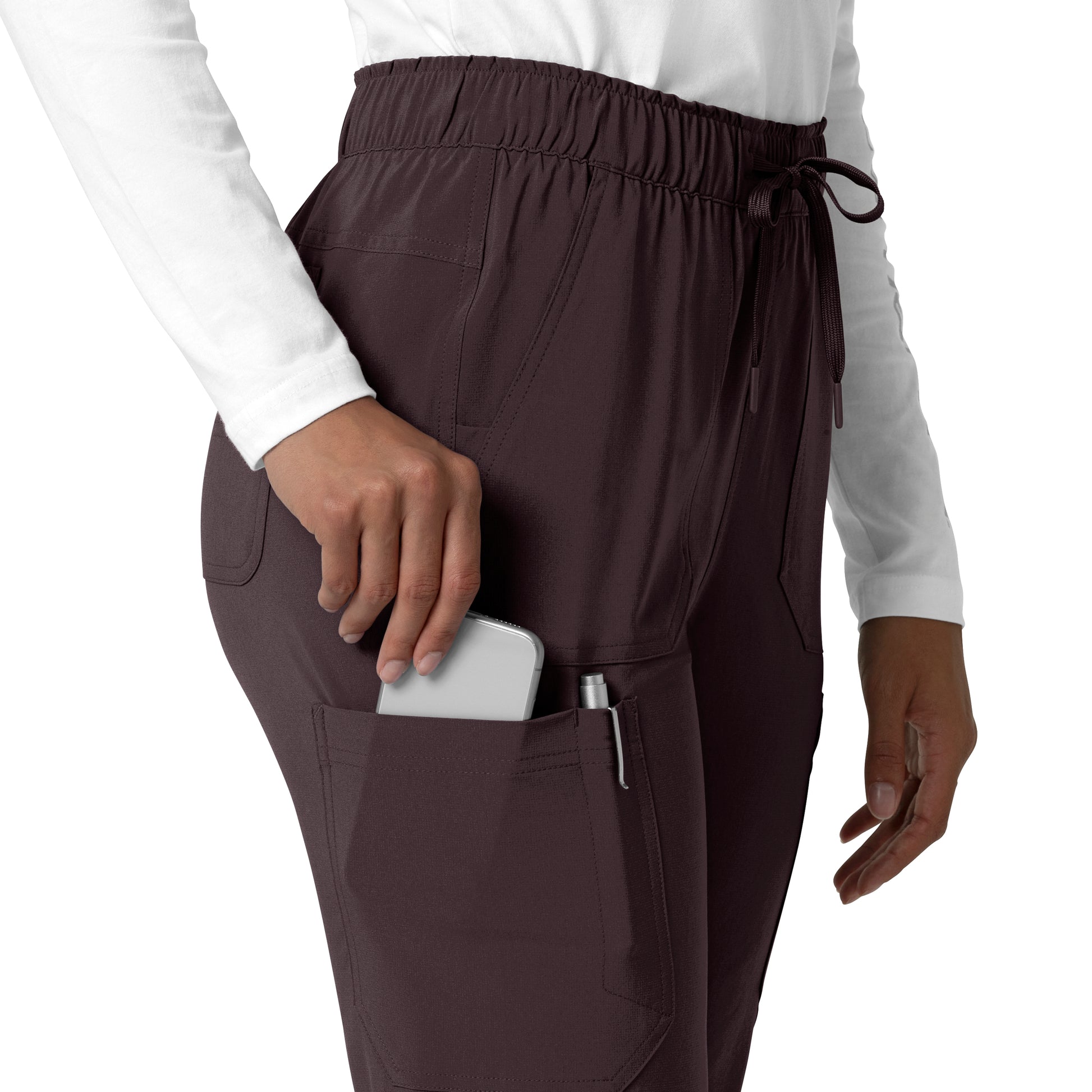 Force Cross-Flex C53210 Women's Straight Leg Cargo Scrub Pants Dark Sepia