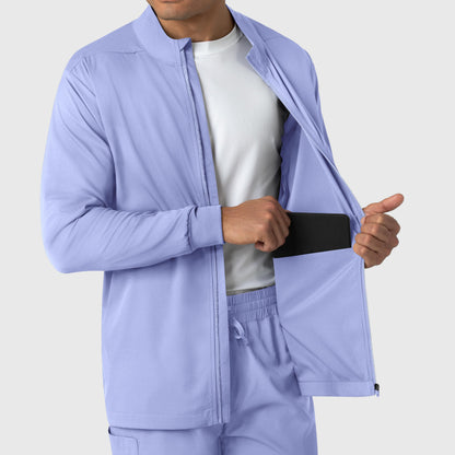 Boundless 8351 Men's Warm Up Scrub Jacket Ceil Blue Model Image Alternate | Wink