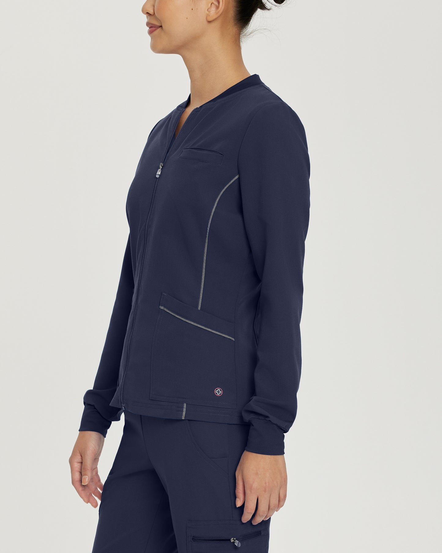 V-Tess 953 Women's 3 Pocket Warm Up Scrub Jacket Navy Image