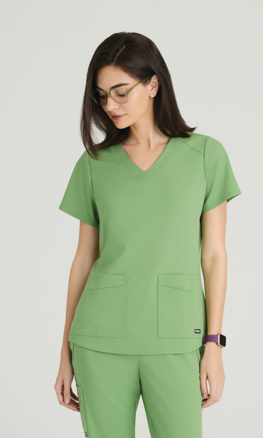 Grey's Anatomy Spandex Stretch GRST011 Emma Top Sweet Basil