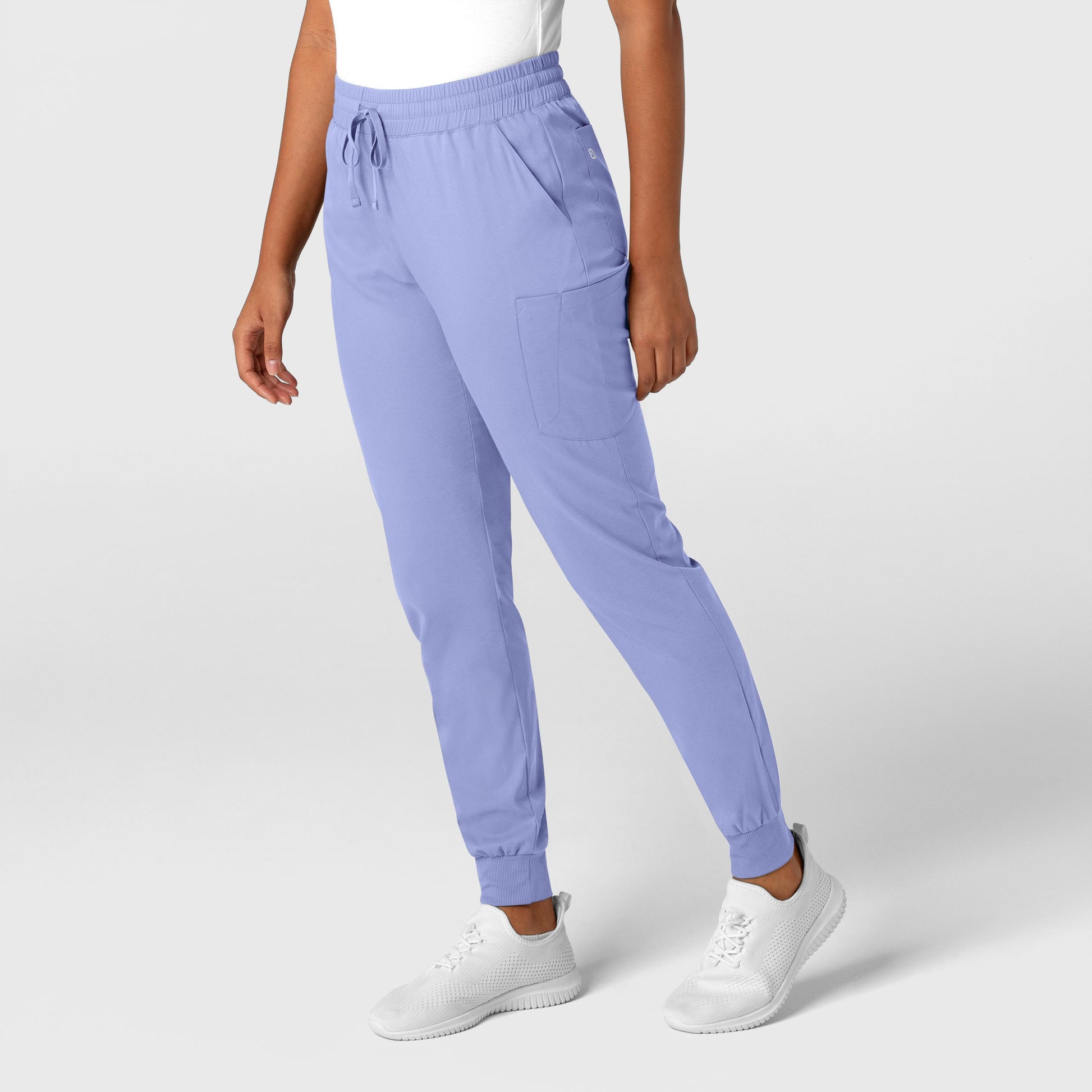 Boundless 5151 Jogger Scrub Pants Ceil Blue Model Image Right Side | Wink