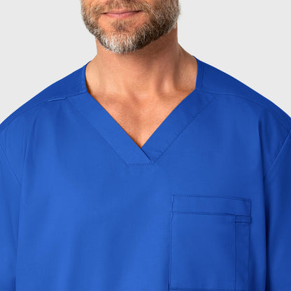 WonderWORK 103 Men's V-Neck Scrub Top Royal Model Image Left Side | Wink