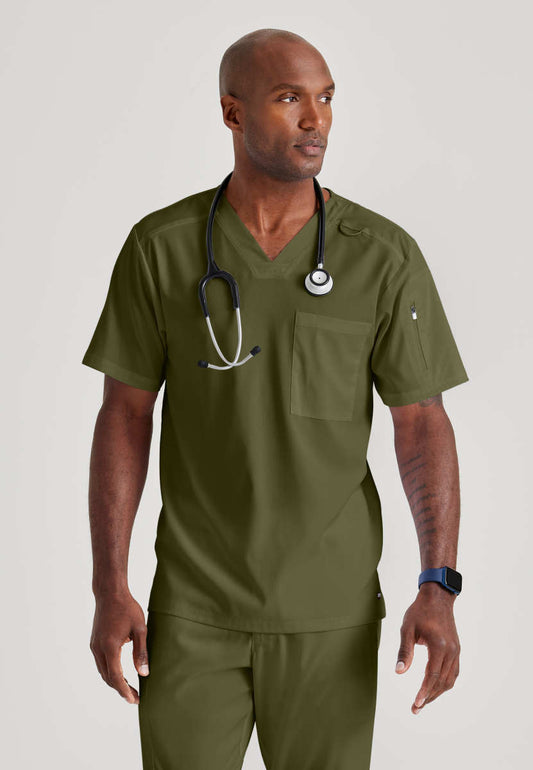 Greys Anatomy Stretch GRST079 Murphy Scrub Top Olive