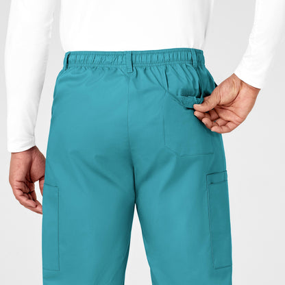 WonderWORK 503 Men's Cargo Scrub Pants Teal Blue Model Image Alternate | Wink