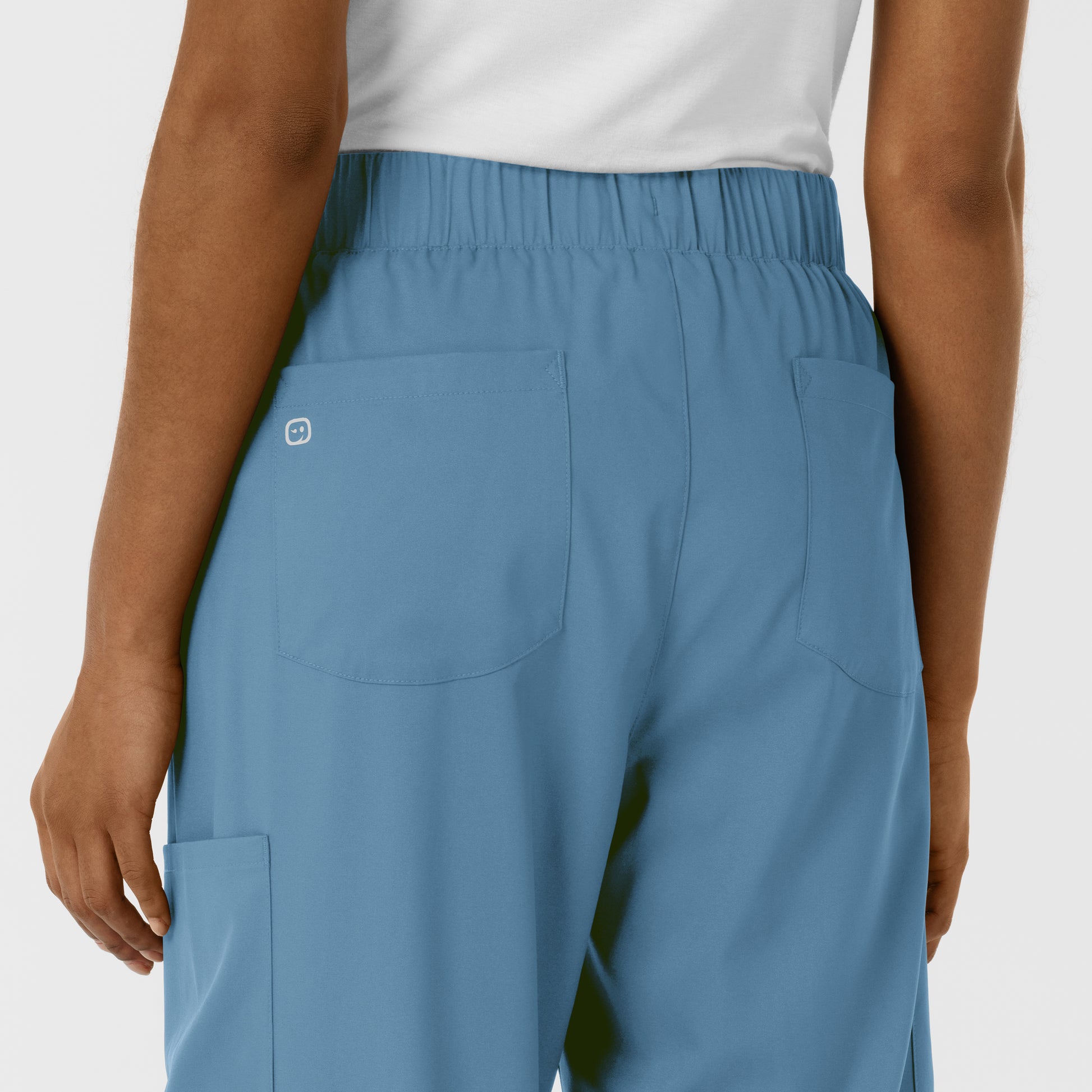 Boundless 5451 Women's Classic Wide Leg Cargo Scrub Pants Pacific Blue