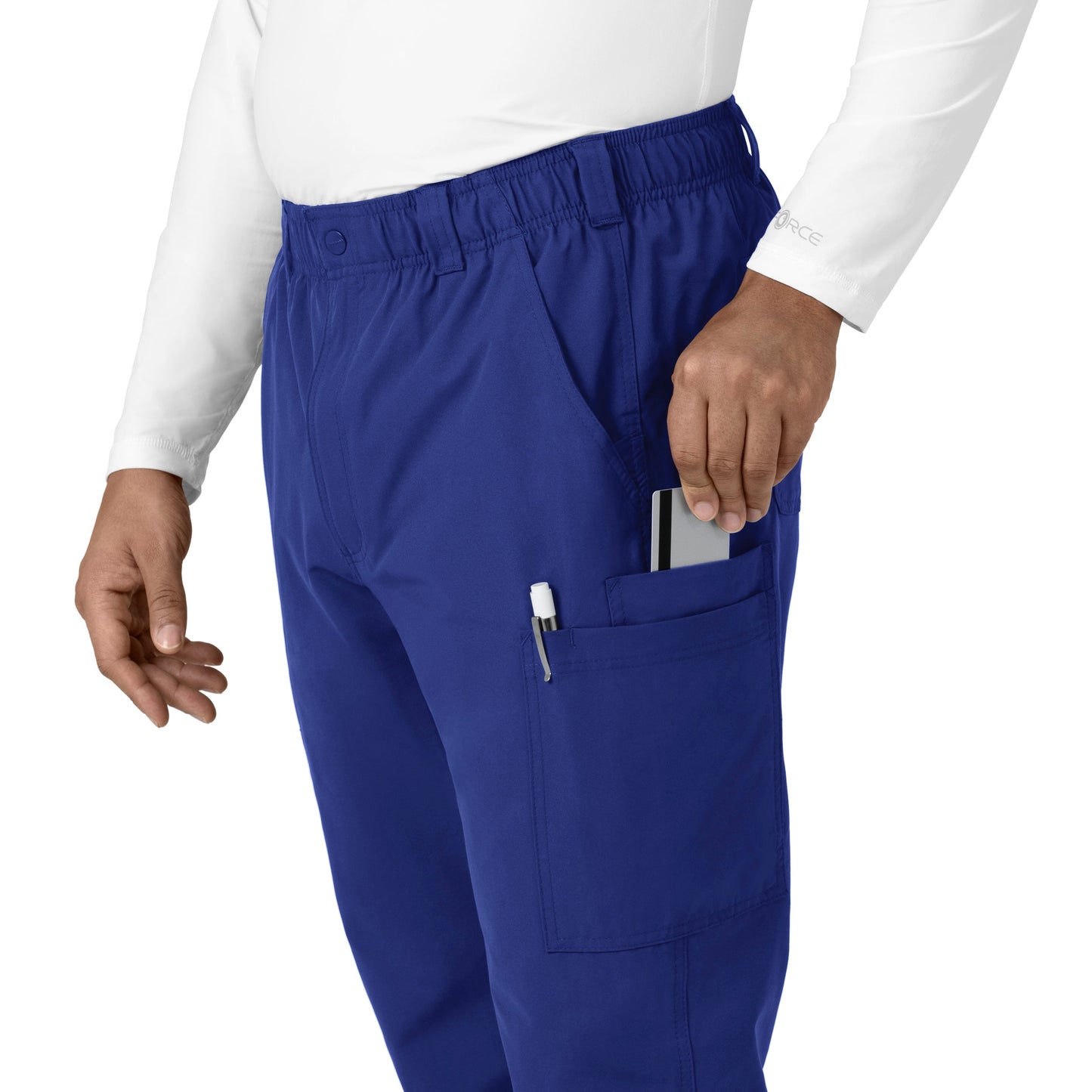 Force Essentials C56113 Men's Straight Leg Cargo Scrub Pants Galaxy Blue
