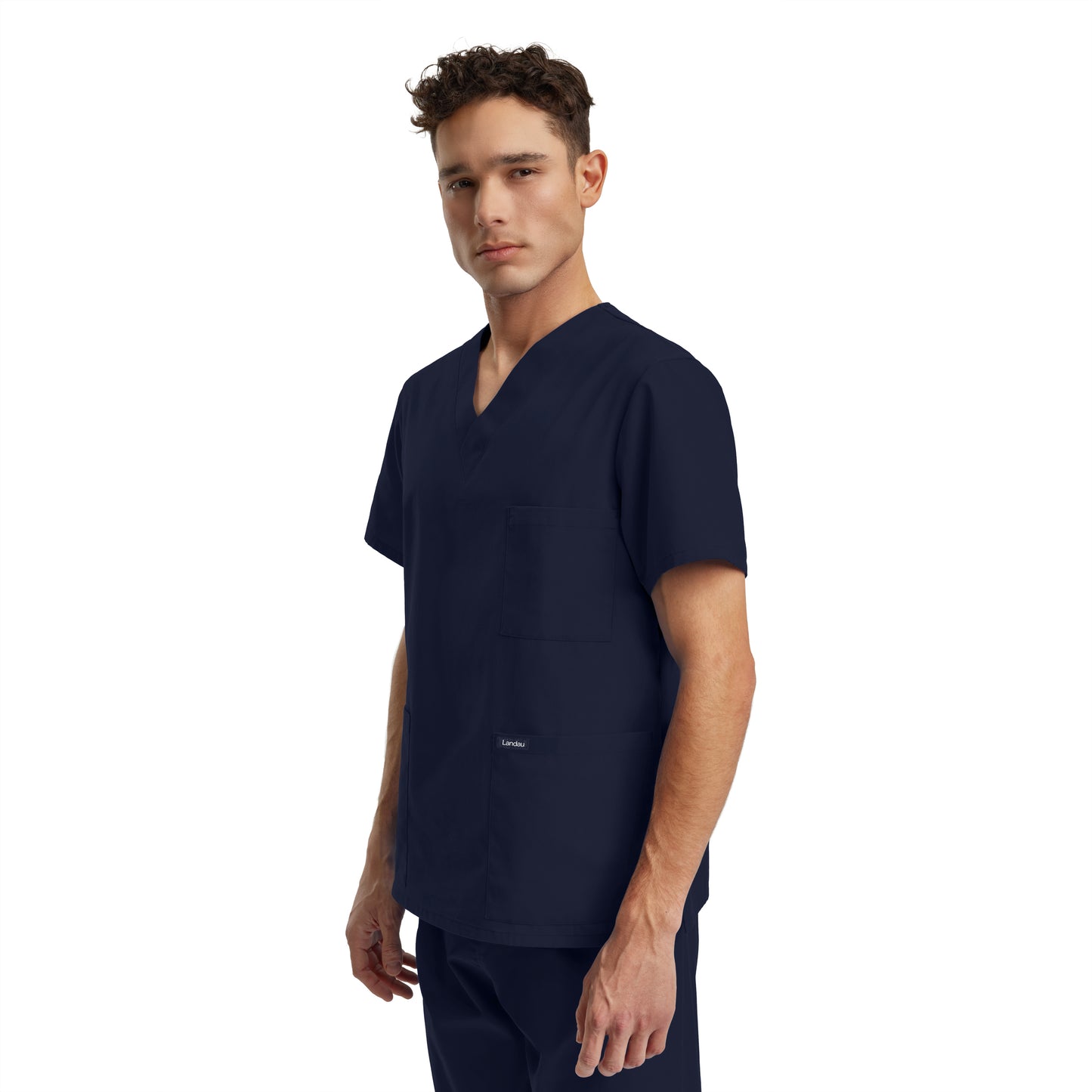 Essentials LT121 Unisex 3 Pocket V Neck Scrub Top Navy Image