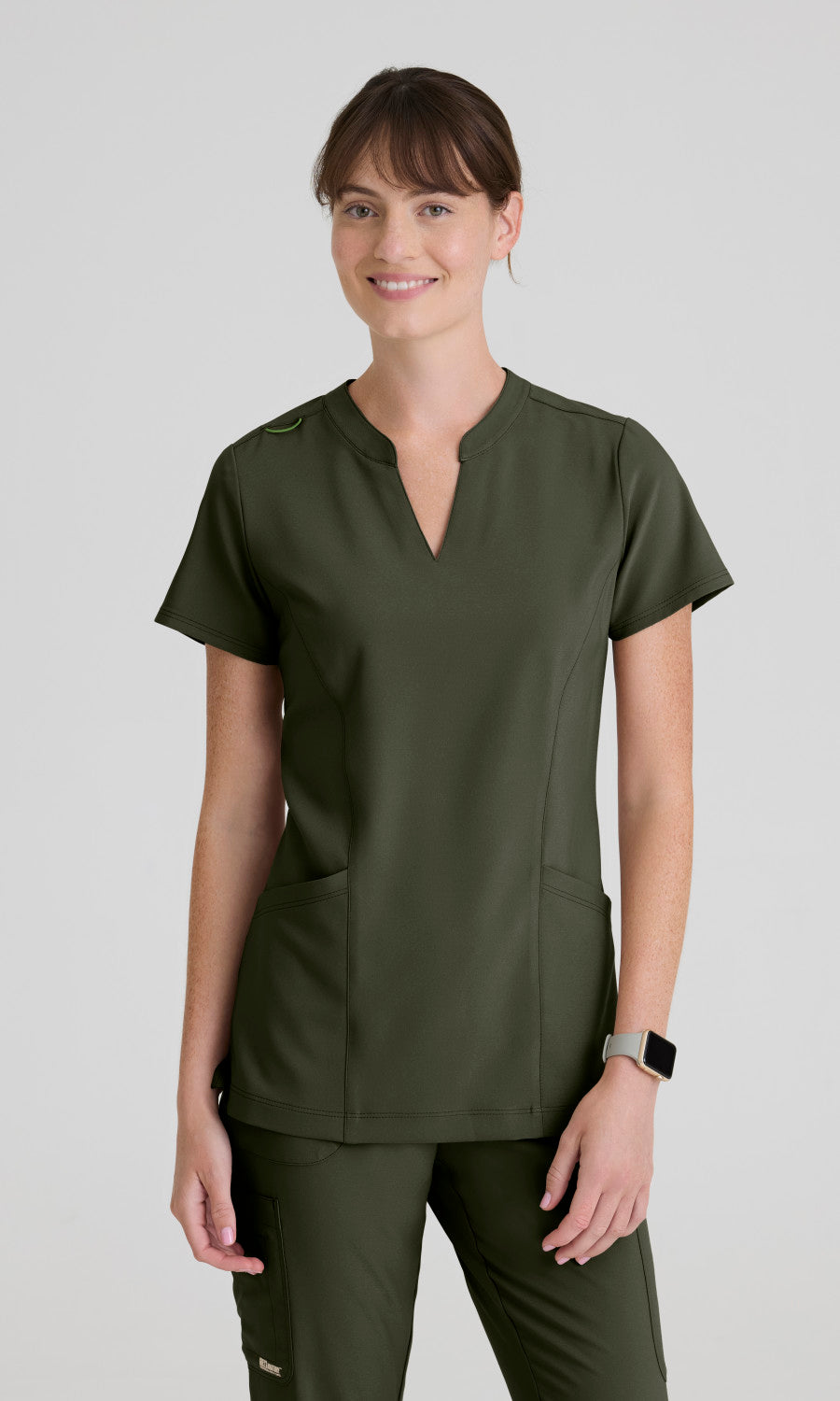 Grey's Anatomy Evolve GSST298 Women's Sky Top in Fern by Barco Model Image Front