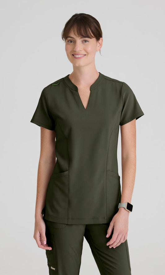 Grey's Anatomy Evolve GSST298 Women's Sky Top in Fern by Barco Model Image Front
