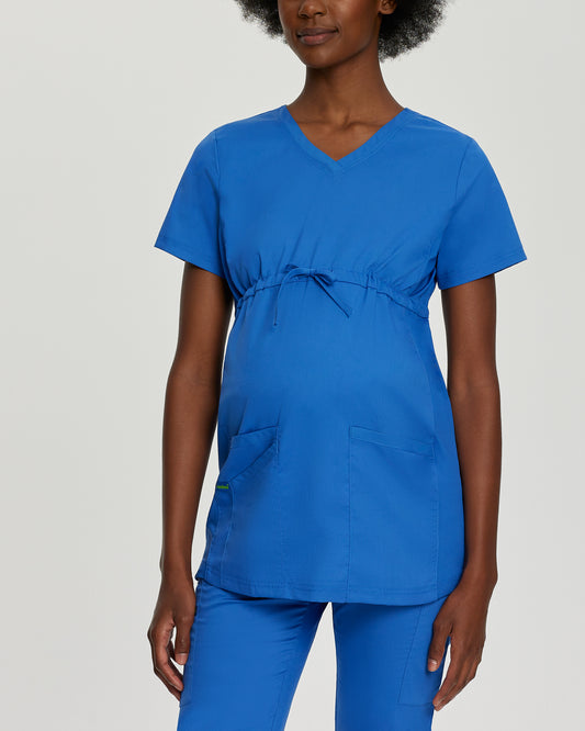 ProFlex 4399 Women's 3 Pocket V Neck Maternity Scrub Top Royal Image