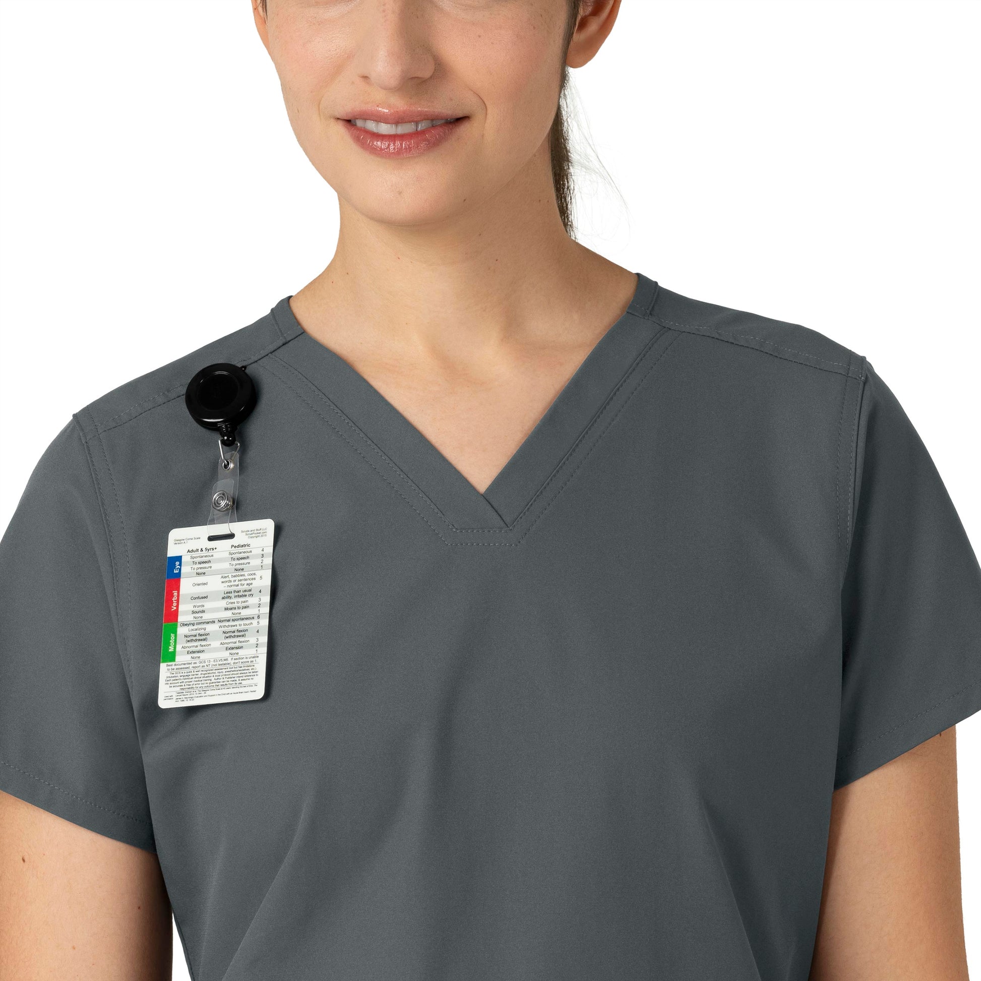 Force Essentials C12113 V-Neck Scrub Top Pewter Model Image Alternate | Carhartt