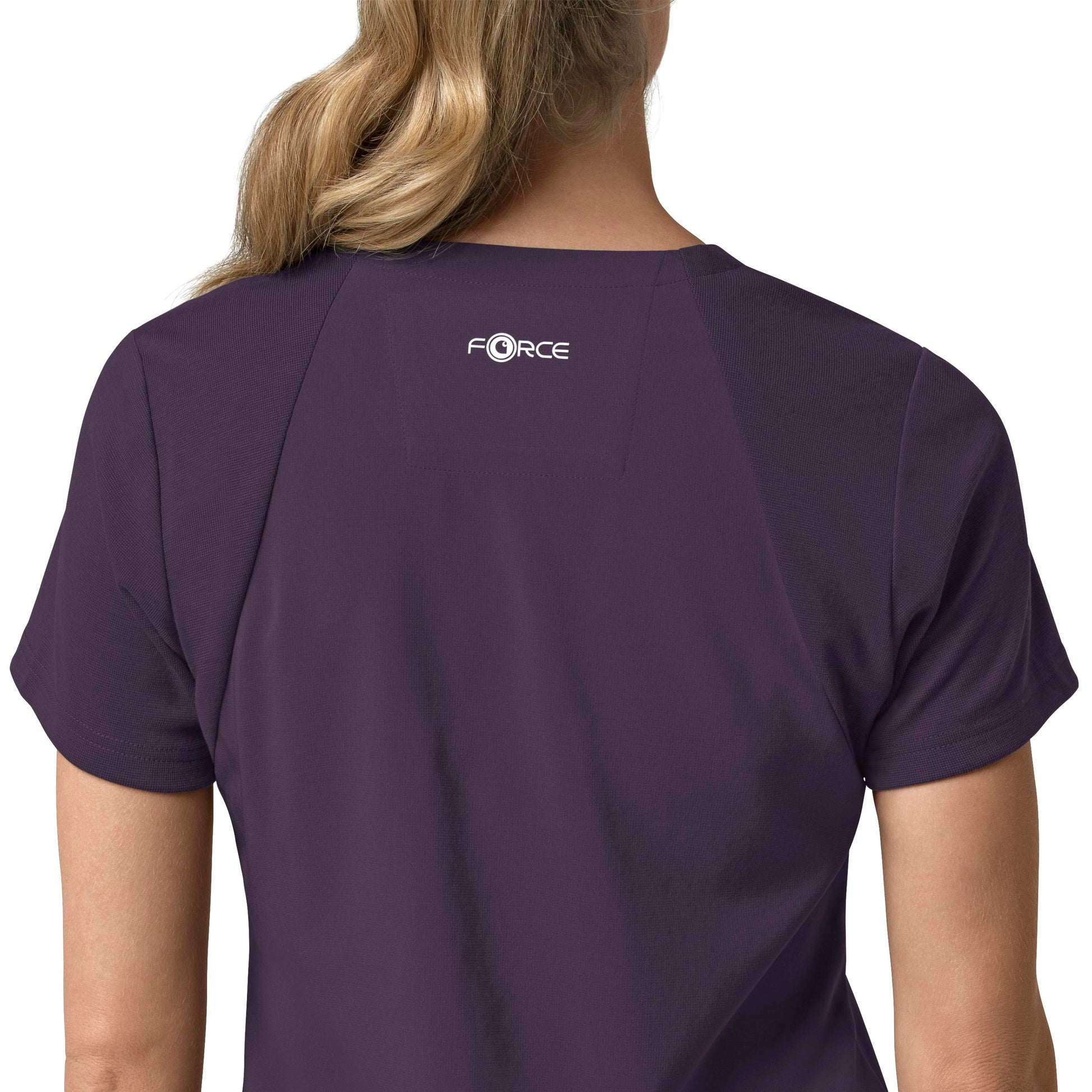 Force Cross-Flex C13210 Flex Panel V-Neck Scrub Top Black Plum Model Image Alternate | Carhartt