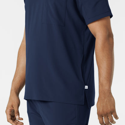 RENEW 6834 Men's V-Neck 5 Pocket Scrub Top Navy Model Image Alternate | Wink