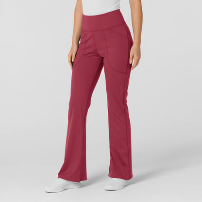 RENEW Knit 5459 Women's Flare Yoga Scrub Pants Ruby