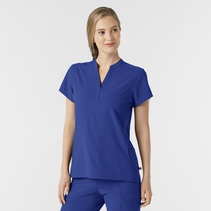 RENEW 6734 Women's Mandarin Collar Scrub Top Galaxy Blue