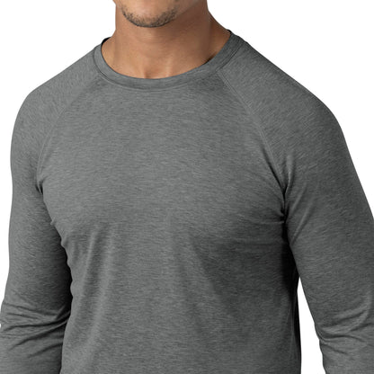 Force Sub-Scrubs C32009 Men's Performance Long Sleeve Tee Pewter Heather Model Image Alternate | Carhartt