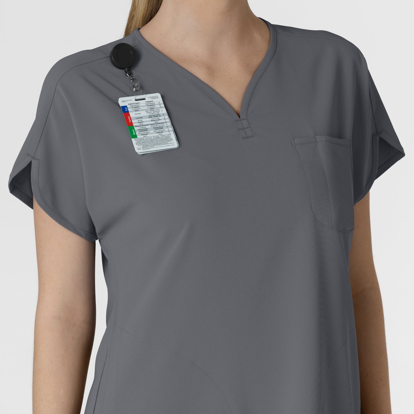 RENEW 6634 Dolman Scrub Top Pewter Model Image Alternate | Wink