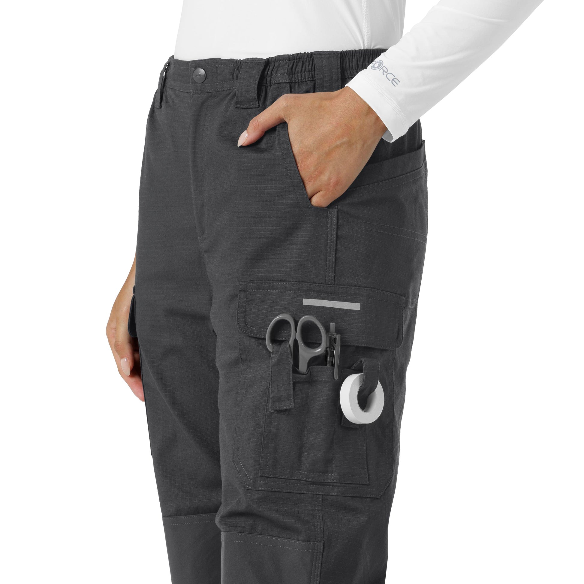 Rugged Flex C52418 Women's Ripstop Cargo Pantss Pewter