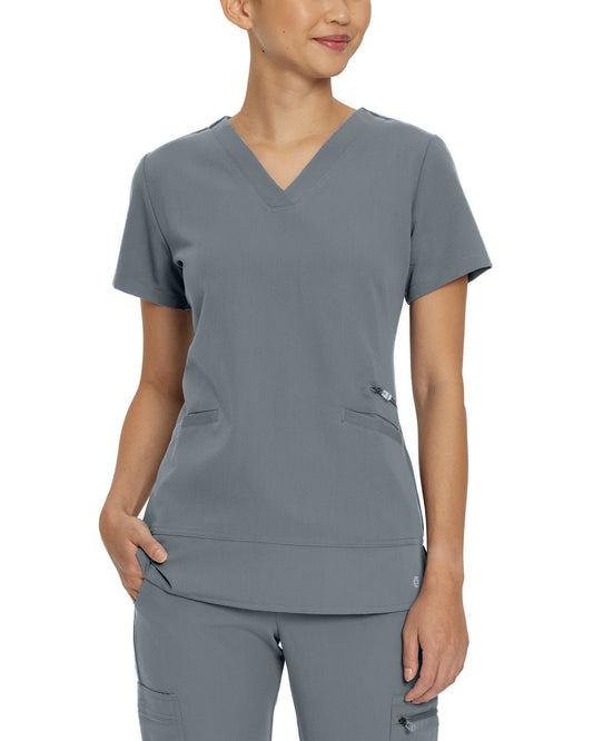 V-Tess 796 Women's 3 Pocket V Neck Scrub Top Taylor Grey Image