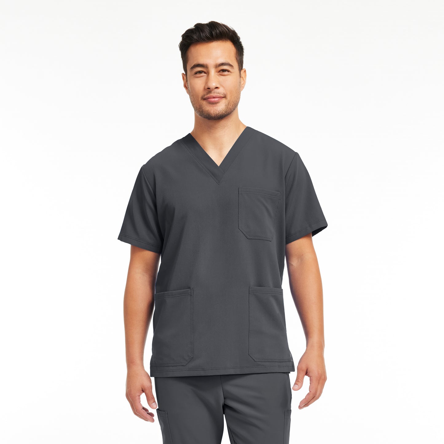 V-Tess WT149 Men's 3 Pocket V Neck Scrub Top Dark Pewter Image