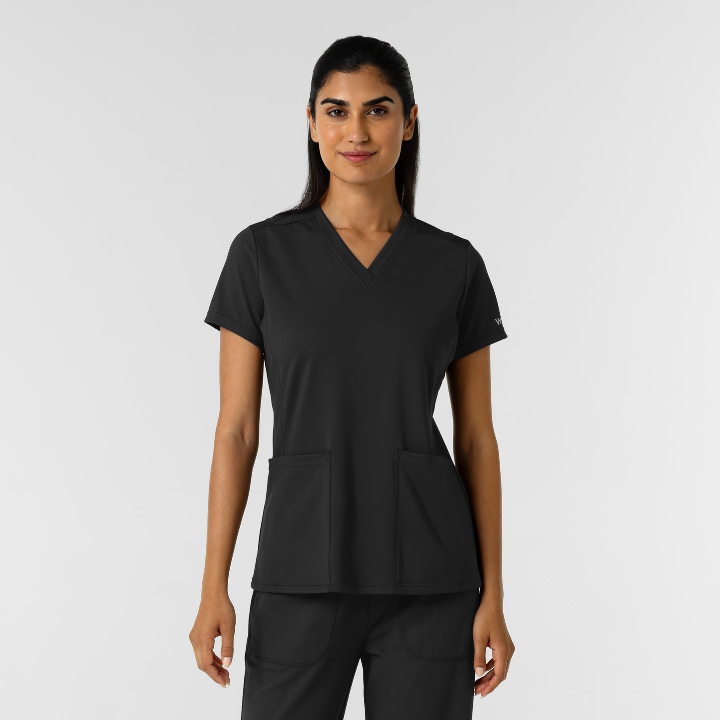 RENEW Knit 6559 Women's 2-Pocket Scrub Top Black