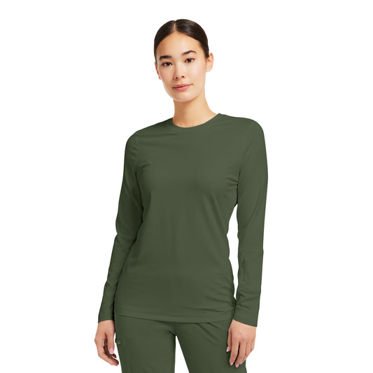 CRFT WT130 Women's 1 Pocket Long Sleeve Tee Olive Image