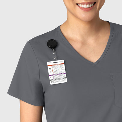 Boundless 6151 Tuck-In Scrub Top Pewter Model Image Left Side | Wink