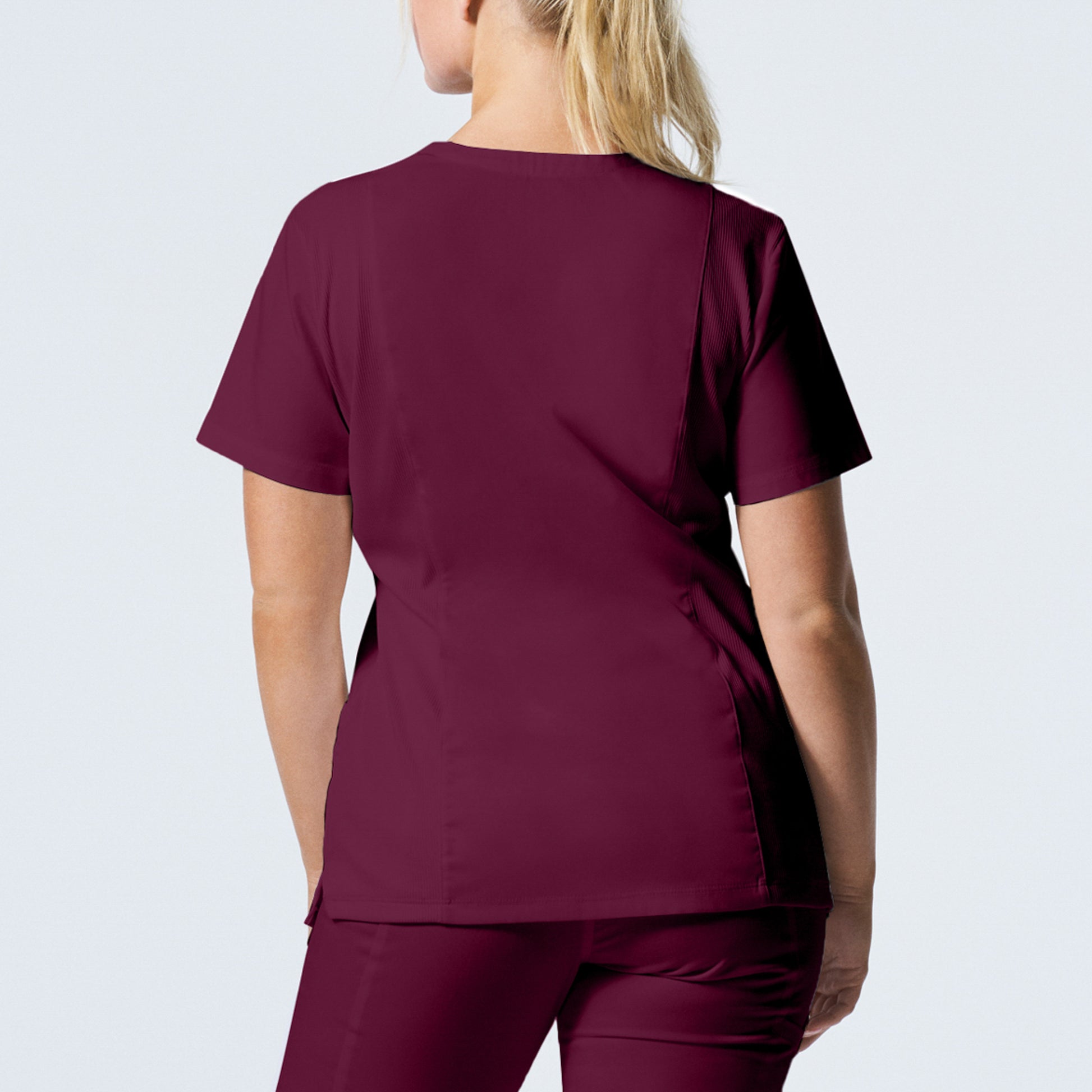 ProFlex LT105 Women's 3 Pocket V Neck Scrub Top Wine Image