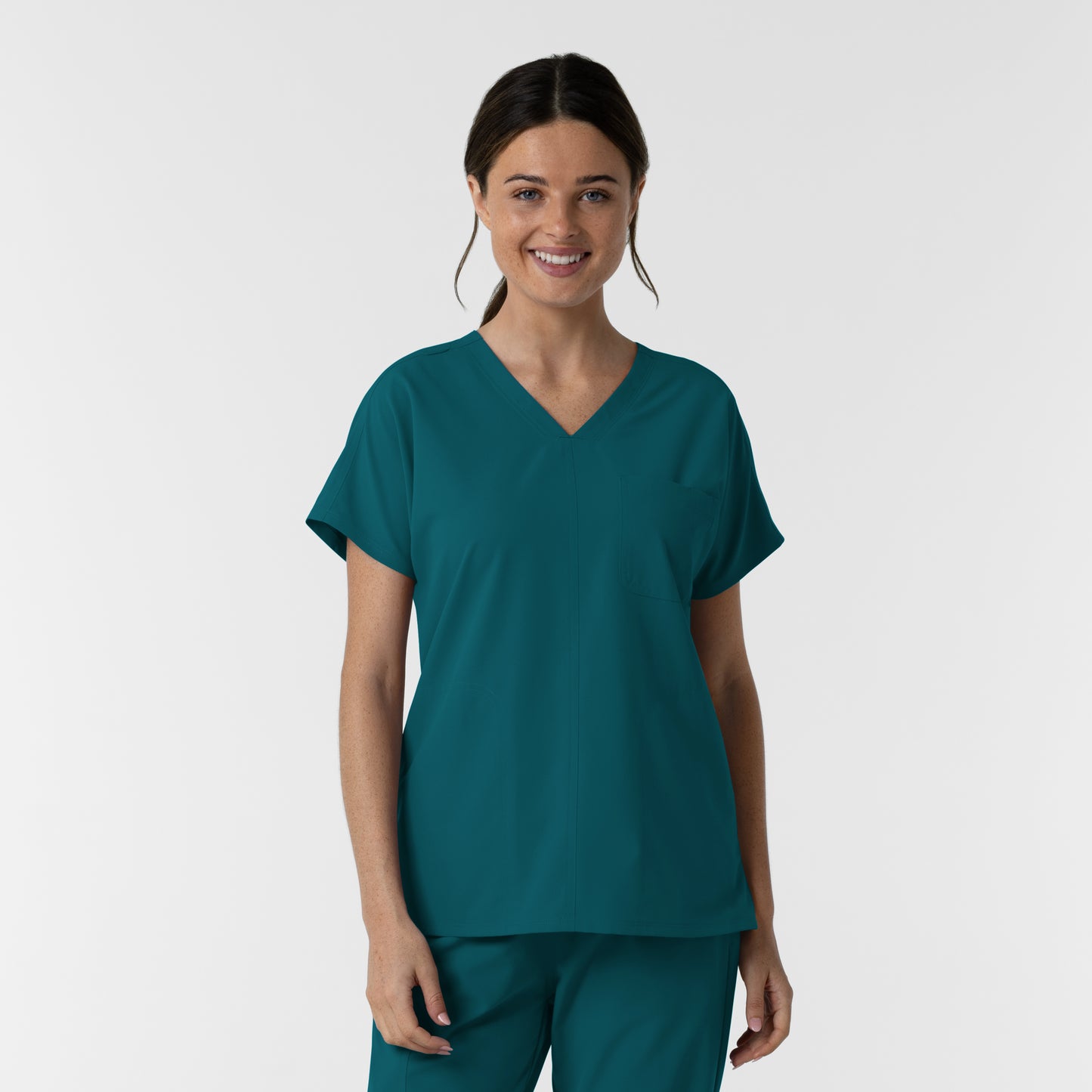 NURTUR 6280 Women's Drop Shoulder Tunic Scrub Top Caribbean