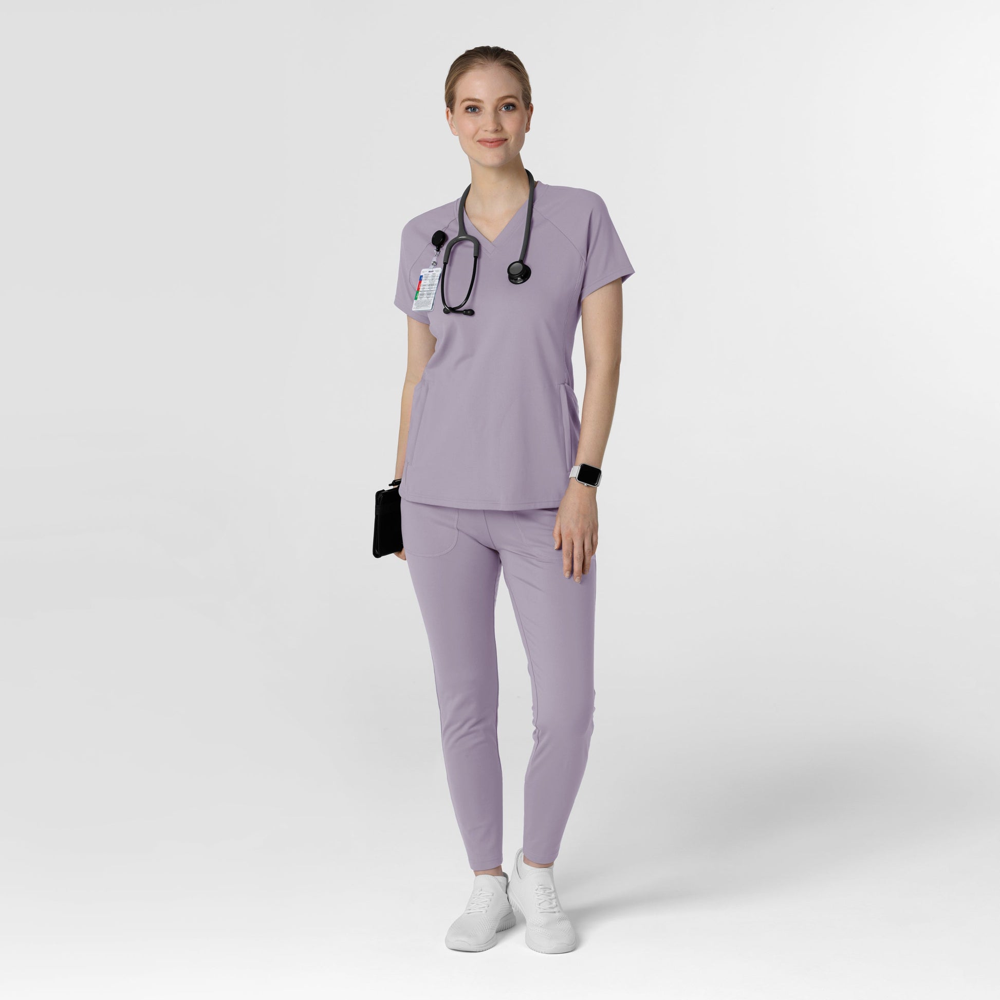 RENEW Knit 6259 Women's Flex-n-Reach V-Neck Raglan Scrub Top Wisteria