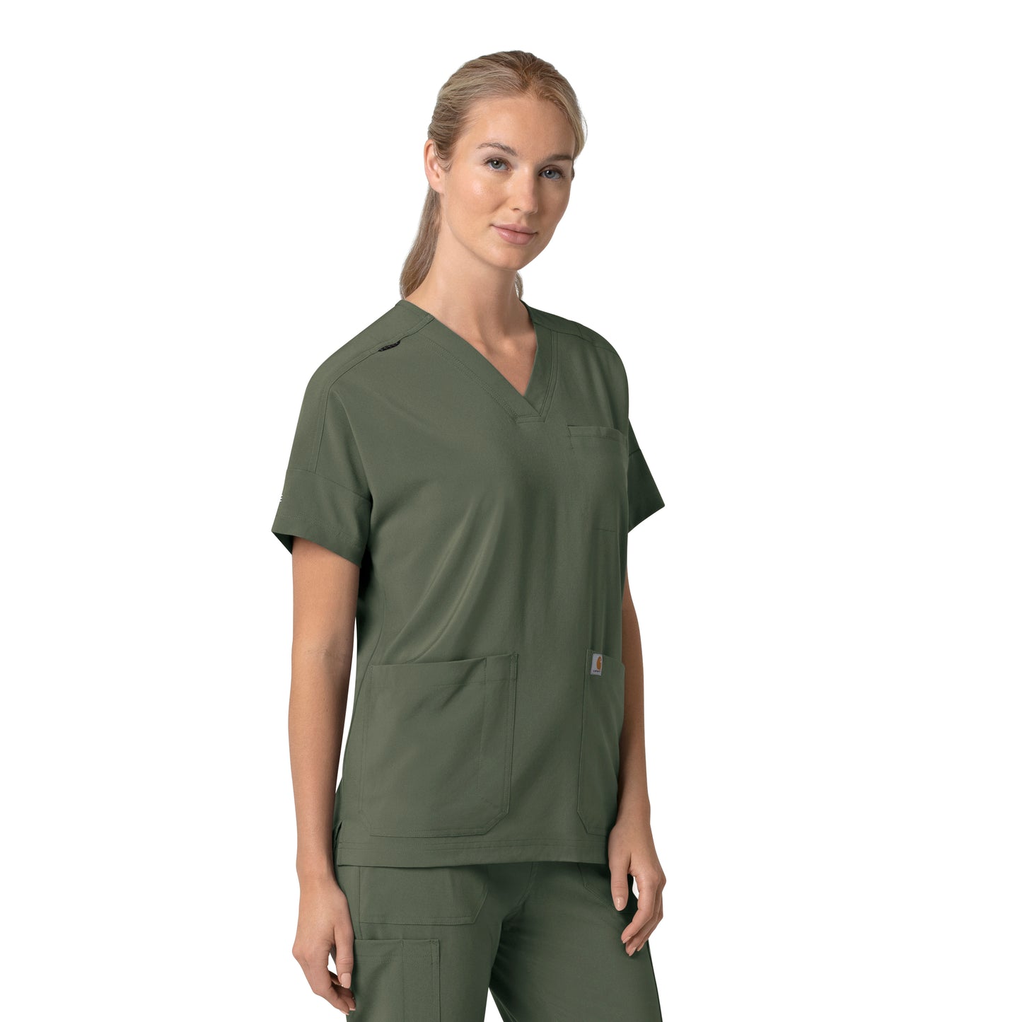 Force Cross-Flex C13110 Women's Oversized V-Neck Scrub Top Olive
