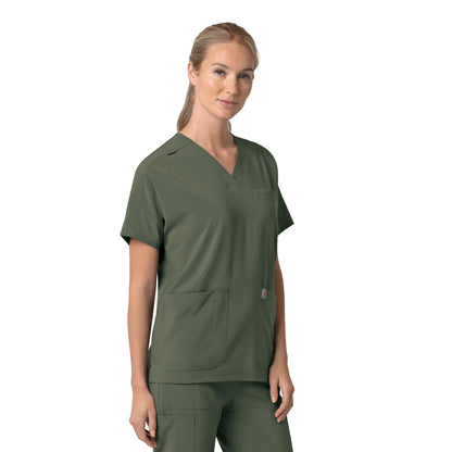 Force Cross-Flex C13110 Women's Oversized V-Neck Scrub Top Olive