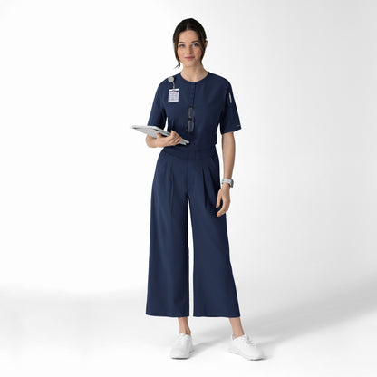 RENEW 6354 Women's Tuck-In Henley Scrub Top Navy