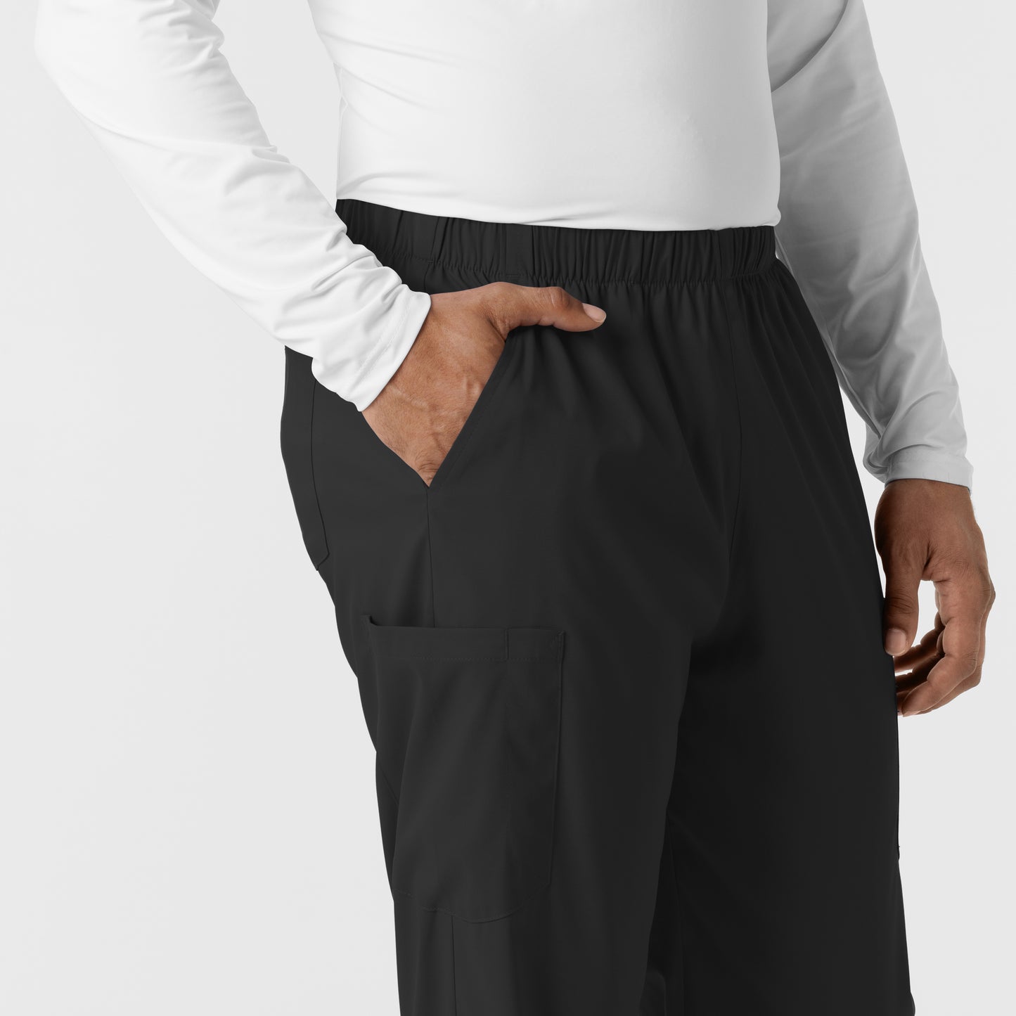 Boundless 5051 Unisex Straight Leg Scrub Pants Black Model Image Alternate | Wink