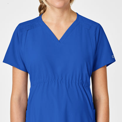 W123 4555 Maternity V-Neck Scrub Top Royal Model Image Alternate | Wink