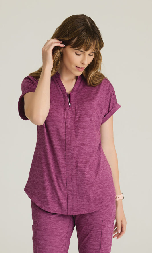 Barco One Performance Knit BOT210H Engage Top (Heathered) Dark Mauve Heather