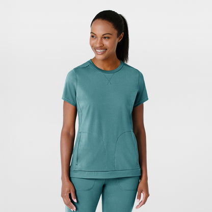 RENEW Knit 6359 Women's Flex-n-Reach Crew Neck Scrub Top Vintage Teal