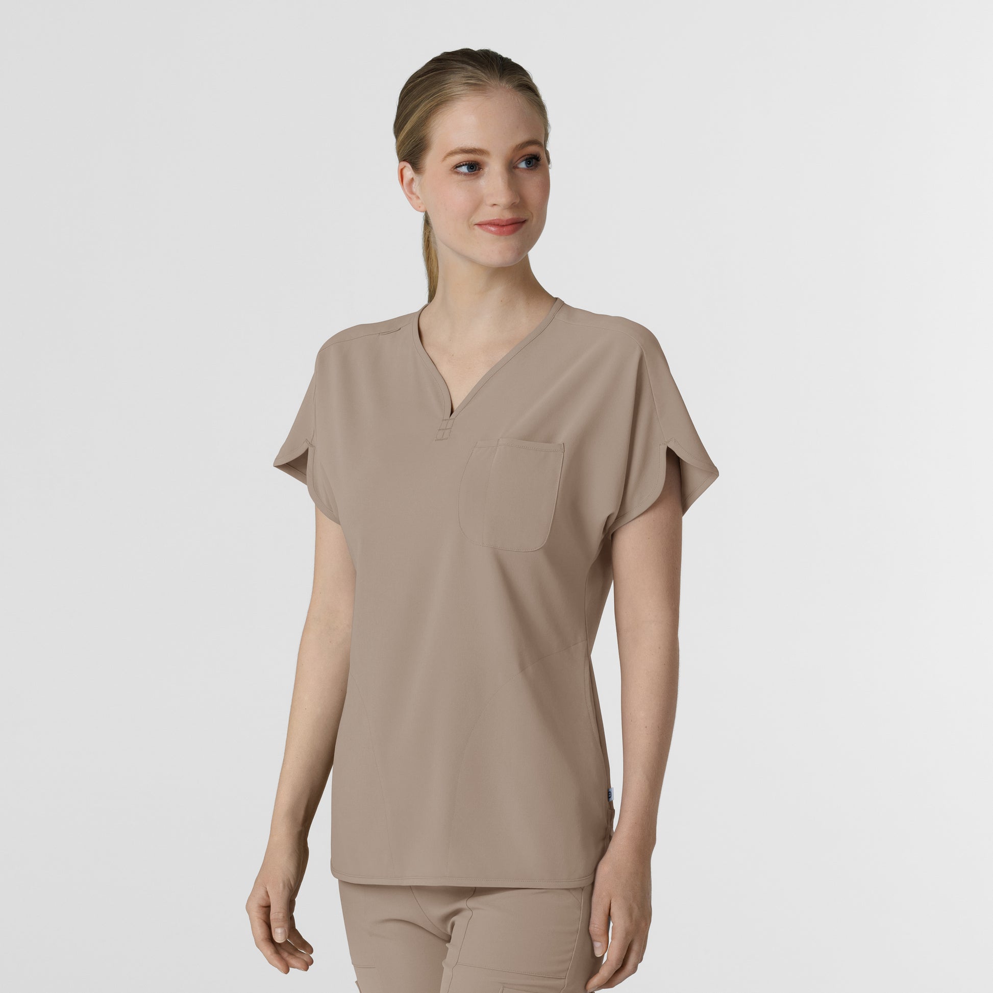 RENEW 6634 Dolman Scrub Top Haze Model Image Right Side | Wink