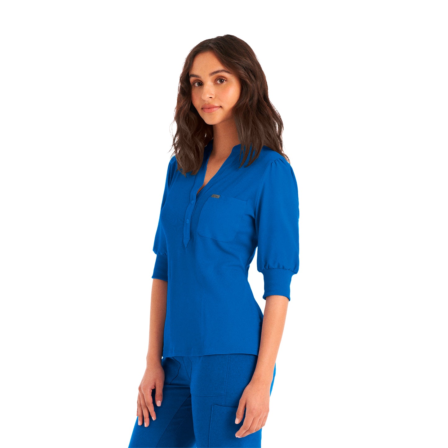 Forward LT114 Women's 3 Pocket Y Neck Scrub Top Royal Image