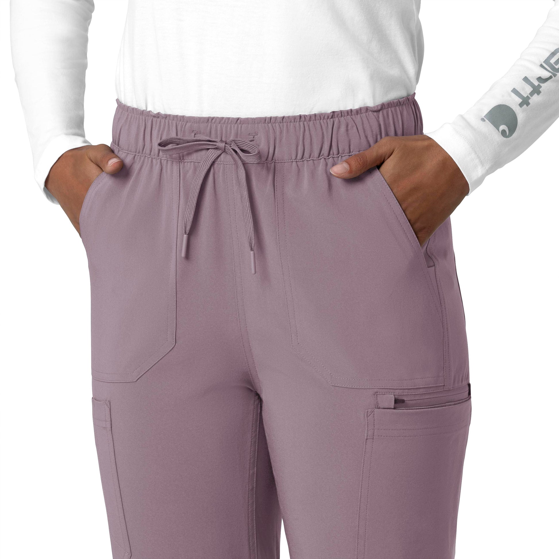 Force Cross-Flex C53210 Straight Leg Cargo Scrub Pants Lavender Mist Model Image Alternate | Carhartt