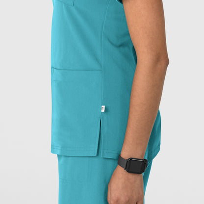 Nova 6132 Flex-n-Reach V-Neck Scrub Top Teal Blue Model Image Alternate | Wink