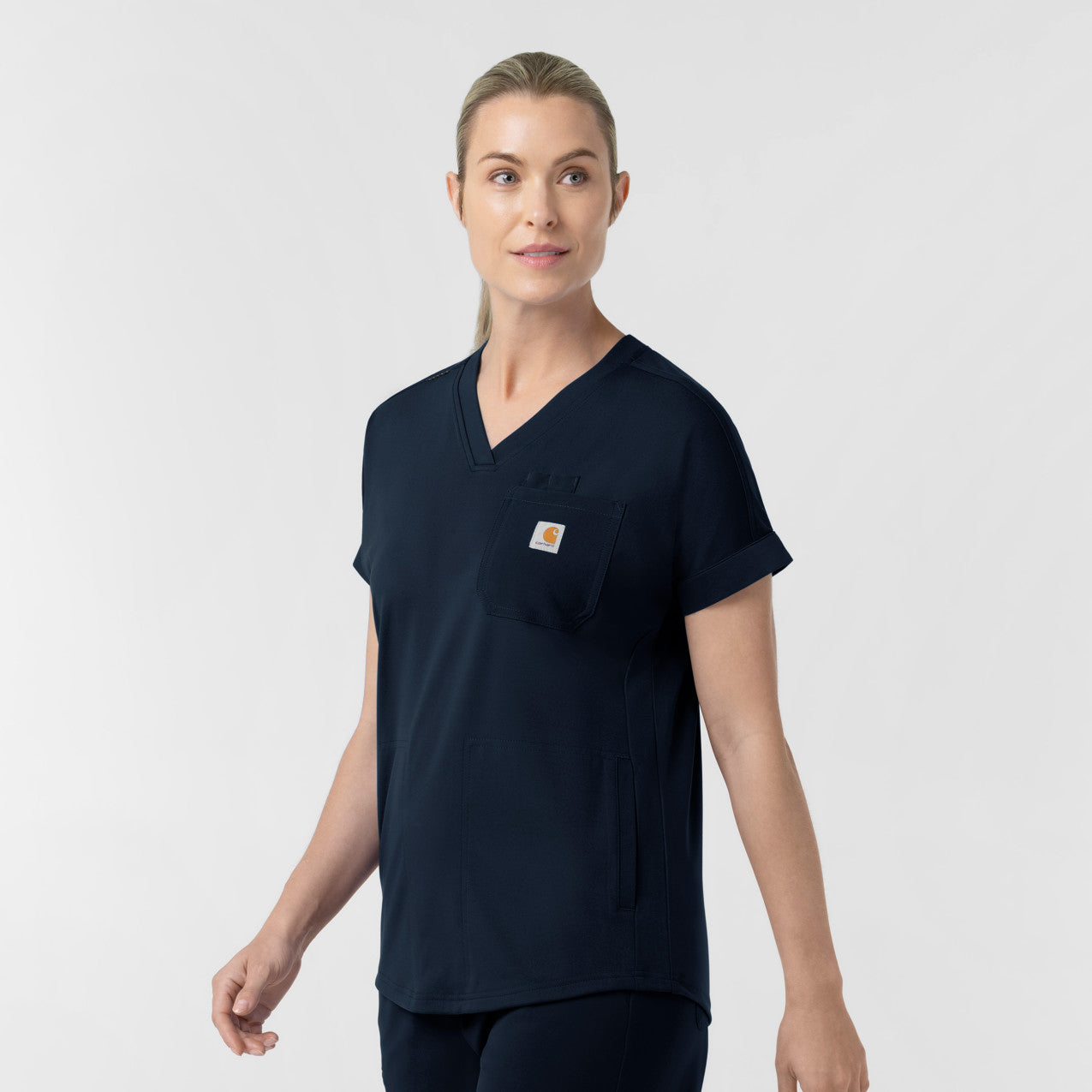 Force Cross-Flex Knit C13190 Women's V-Neck Scrub Top Navy