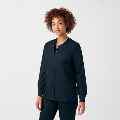 ProFlex LJ706 Women's 3 Pocket Scrub Jacket Black Image