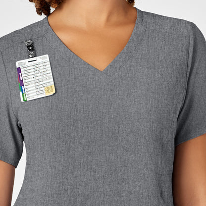 RENEW 6134 V-Neck Scrub Top Grey Heather Model Image Alternate | Wink