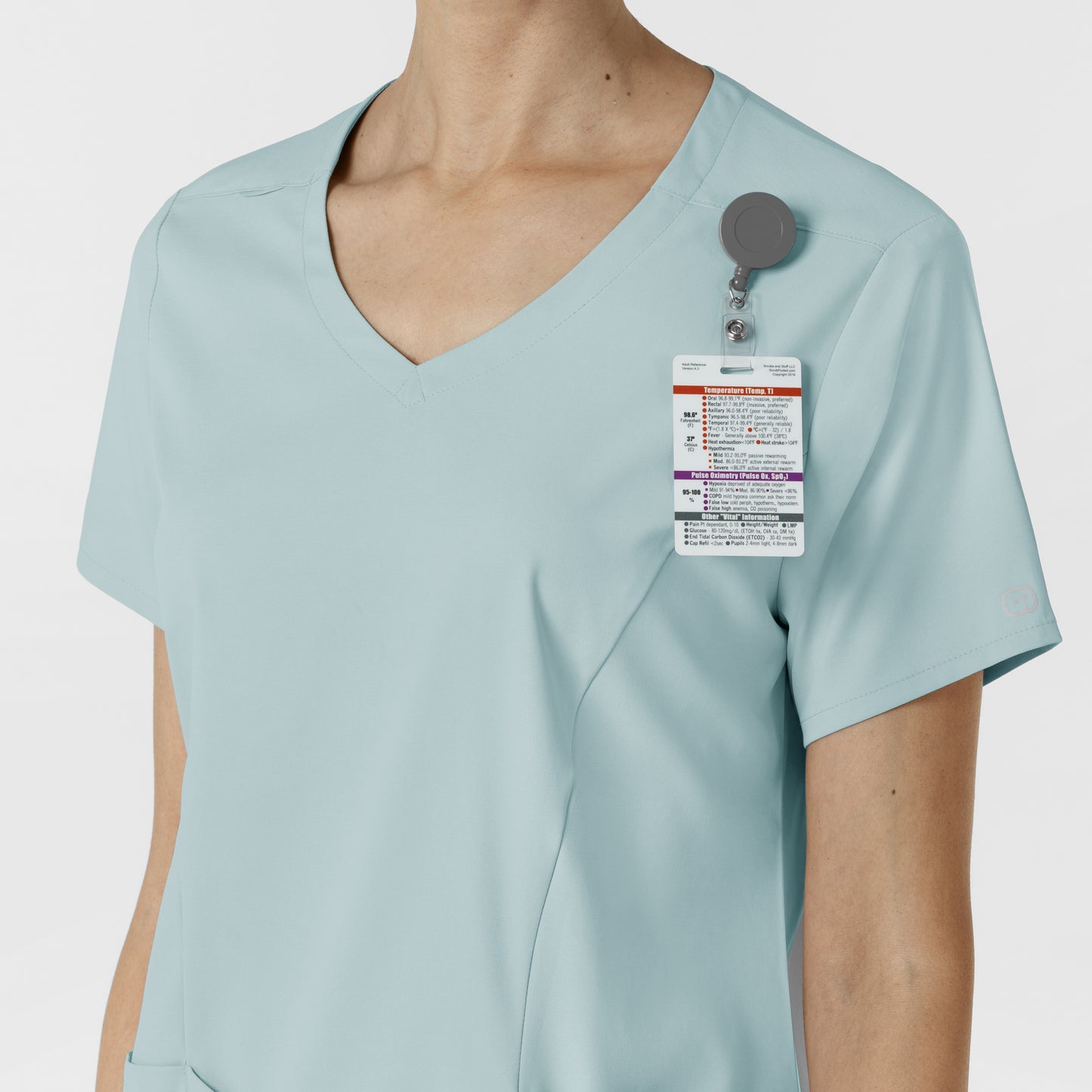 Boundless 6251 2-Pocket V-Neck Scrub Top Sky Blue Model Image Alternate | Wink