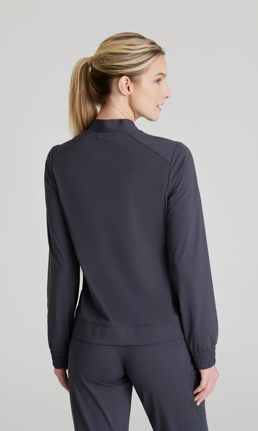 Skechers Slip-Ins Knits SKW919 Contour Knit Scrub Jacket Pewter