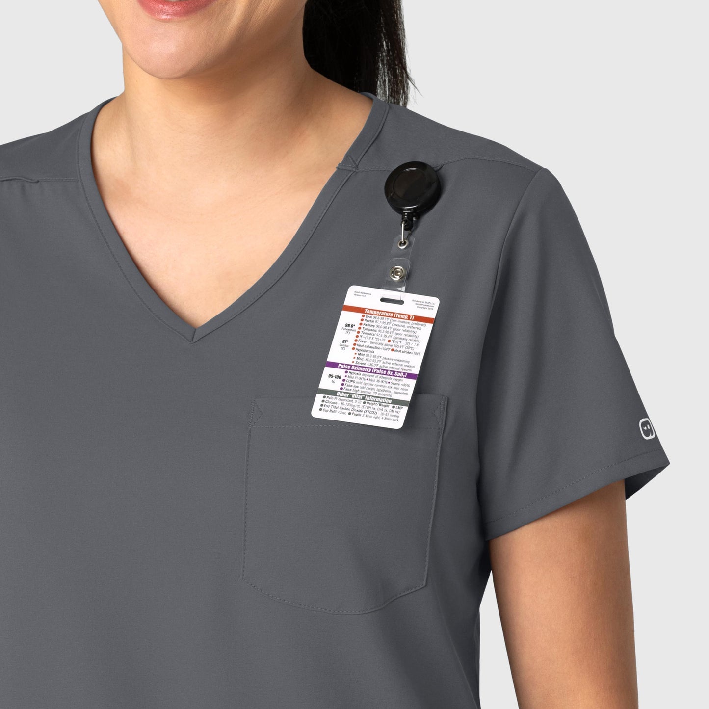 Boundless 6151 Tuck-In Scrub Top Pewter Model Image Alternate | Wink